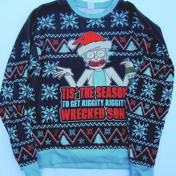 Ricky and Morty Ugly Christmas Sweater Medium - Picture 1 of 2